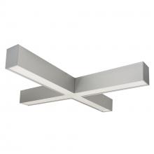  NLUD-X334A/OS - "X" Shaped L-Line LED Indirect/Direct Linear, 6028lm / Selectable CCT, Aluminum finish, with