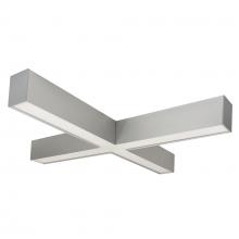  NLUD-X334A - "X" Shaped L-Line LED Indirect/Direct Linear, 6028lm / Selectable CCT, Aluminum finish
