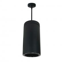 Nora NYLS3-6P1L640NC12BBB - 6" Sapphire III Pendant Mount Black Cylinder, Black Reflector/Black Flange, 120-277; 0-10V