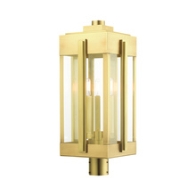  27717-08 - 3 Lt Natural Brass Outdoor Post Top Lantern