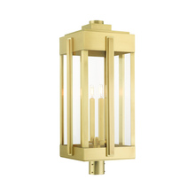  27719-08 - 4 Lt Natural Brass Outdoor Post Top Lantern