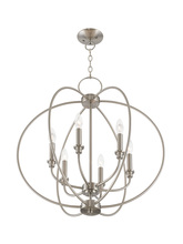  4666-91 - 6 Light Brushed Nickel Chandelier