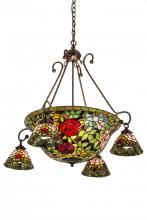 Meyda Green 180722 - 36" Wide Tiffany Rosebush Chandelier