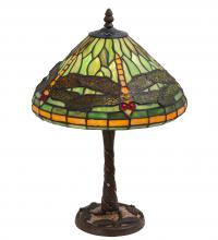  220523 - 17" High Dragonfly W/Twisted Fly Mosaic Base Table Lamp