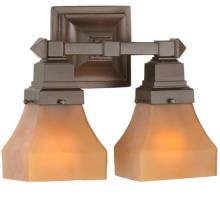  50361 - 13"W Bungalow Frosted Amber 2 LT Wall Sconce
