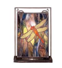  56831 - 9.5"W X 10.5"H Dragonfly Lighted Mini Tabletop Window