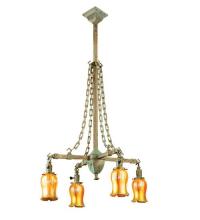  67330 - 26"W Craftsman Favrile 4 LT Chandelier