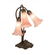  98715 - 16" High Pink Tiffany Pond Lily 3 Light Accent Lamp