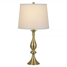 CAL Lighting BO-2947TB - 150W 3 way Pori metal table lamp with taper drum linen hardack shade