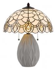  BO-3001TB - 60W x 2 Tiffany table lamp with pull chain switch and resin lamp body
