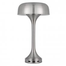 CAL Lighting BO-3053TB-BS - 40W X 2 Mushroom Cloud Metal Desk Lamp with 1 Usb and 1 Type C Usb Charging Ports