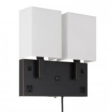 CAL Lighting LA-8048W2L-1 - 40W X 2 Oberlin Wall Lamp with 2 Power Outlets and 1 Usb Charging Port