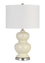  BO-2884TB-2-WHT - Bergamo Ceramic Table Lamp With Hardback White Fabric Shade (Sold And Priced As Pairs)