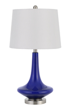  BO-2960TB-2 - 100W Kleve Glass Table Lamp With Taper Drum Hardback Linen Shade  (Priced And Sold As Pairs)