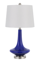 CAL Lighting BO-2960TB-2 - 100W Kleve Glass Table Lamp With Taper Drum Hardback Linen Shade