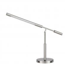  BO-2967DK - Auray integrated LED desk lamp with 2 USB charing ports. 780 lumen, 3000K, on off rocker switch at b