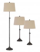  BO-2984-3 - 3 pcs package. 2 pcs of 150W 3 way adjustable metal table lamps. 1 pc of 150W 3 way adjustable metal