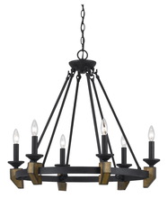  FX-3517/6 - 60W X 12 Cruz Metal/Wood Chandelier