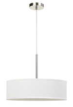 FX-3731-OW - LED 18W Dimmable Pendant With Diffuser And Hardback Fabric Shade