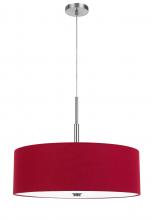  FX-3744-RED - 60W x 4 Lonoke pendant fixture with hardback drum shade