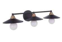 Craftmade 12529FBSB3 - Isaac 3 Light Vanity in Flat Black/Satin Brass