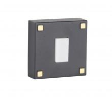  PB5015-FBSB - Surface Mount LED Lighted Push Button in Flat Black w/ Satin Brass Accents