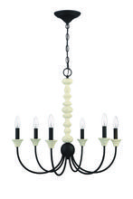  52626-CWESP - Meadow Place 6 Light Chandelier in Cottage White/Espresso