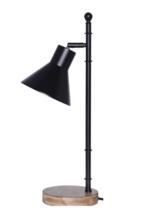  86251 - 1 Light Metal Base Table Lamp w/ Adjustable Shade & USB in Flat Black