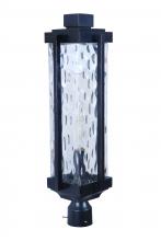  Z2625-OBG - Pyrmont 1 Light Outdoor Post Mount in Oiled Bronze Gilded with Clear Hammered Glass