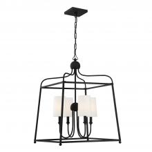  2244-BF - Libby Langdon for Crystorama Sylvan 4 Light Black Forged Chandelier