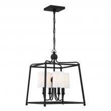  2245-BF - Libby Langdon for Crystorama Sylvan 4 Light Black Forged Mini Chandelier