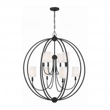  2246-BF - Libby Langdon for Crystorama Sylvan 8 Light Black Forged Chandelier