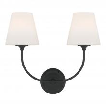  2442-OP-BF - Libby Langdon for Crystorama Sylvan 2 Light Black Forged Sconce