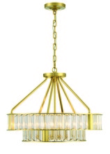  FAR-6006-AG - Libby Langdon for Crystorama Farris 6 Light Aged Brass Chandelier