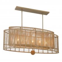 Crystorama JAY-A5007-BS - Jayna 5 Light Burnished Silver Linear Oval Chandelier