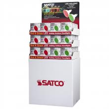 Satco Products Inc. D2111/2 - Display Unit Containing 36 total pieces; 18 pieces of S29480 11.5 Watt PAR38 LED in Red; 18 pieces