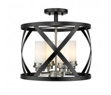  481SF15-MB-BN - 4 Light Semi Flush Mount