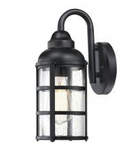  6113800 - Wall Fixture Textured Black Finish Clear Seeded Glass