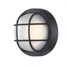  6114000 - Dimmable LED Wall Fixture Textured Black Finish White Glass Lens