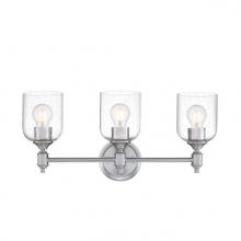  6115800 - 3 Light Wall Fixture Brushed Nickel Finish Clear Seeded Glass