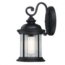  6120700 - Wall Fixture Textured Black Finish Clear Ribbed Glass