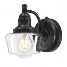  6121200 - Wall Fixture Matte Black Finish Clear Seeded Glass