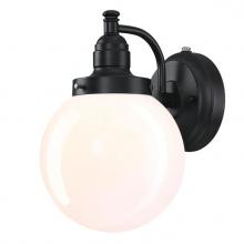  6121400 - Wall Fixture Matte Black Finish White Opal Glass