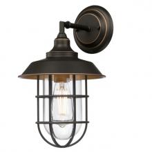  6121600 - Wall Fixture Black-Bronze Finish with Highlights Clear Glass