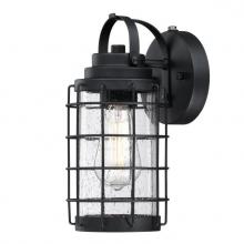  6122300 - Wall Fixture Textured Black Finish Clear Seeded Glass