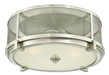  6330600 - 14 in. 2 Light Flush Brushed Nickel Finish Mesh and Frosted Glass