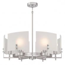  6369400 - 6 Light Chandelier Brushed Nickel Finish Frosted Glass
