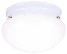  6661100 - 9 in. 2 Light Flush White Finish White Glass