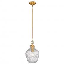 Golden 1088-M MBG-CLR - Adeline MBG Medium Pendant in Modern Brushed Gold with Clear Glass Shade