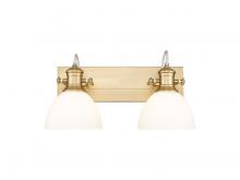 Golden 3118-BA2 BCB-OP - Hines 2-Light Vanity Light in Brushed Champagne Bronze with Opal Glass
